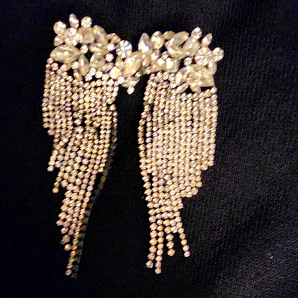Fancy Rhinestone Earrings 3inchs long